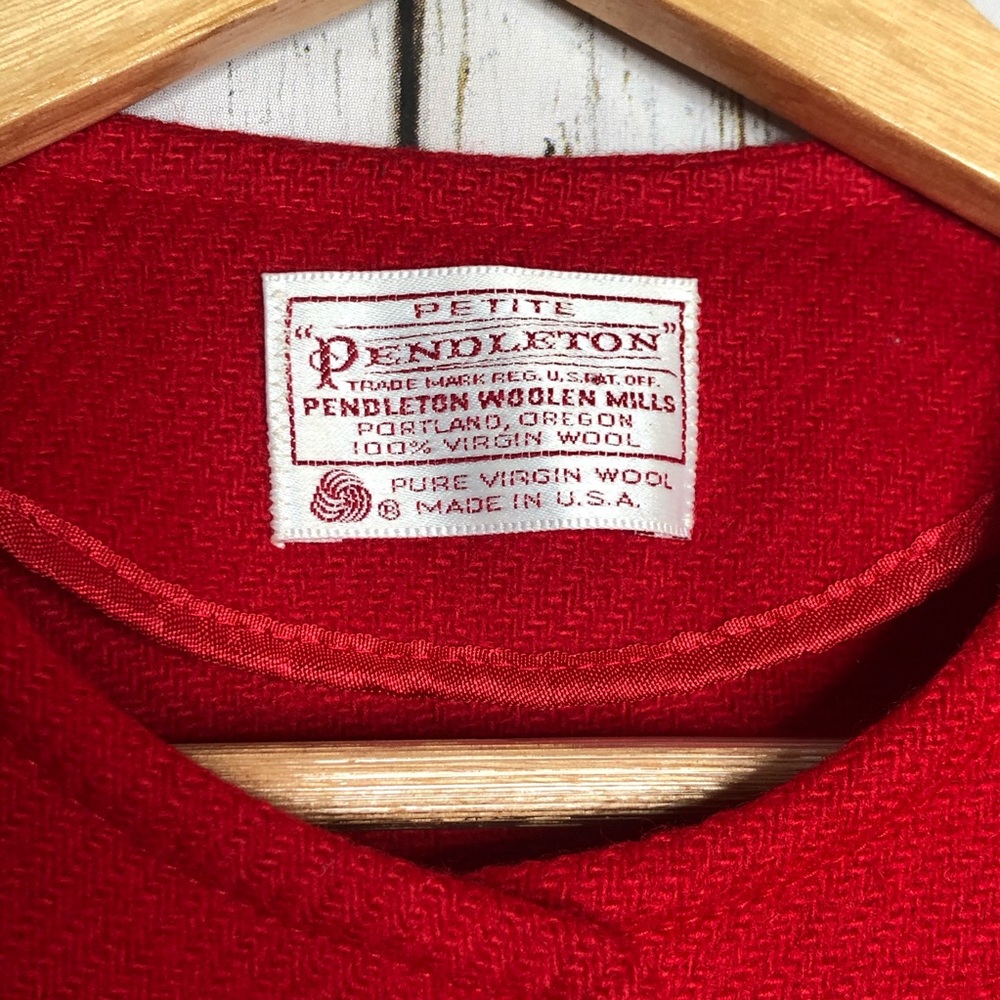 Pendleton Red 100% Virgin Wool Cropped Jacket - image 3